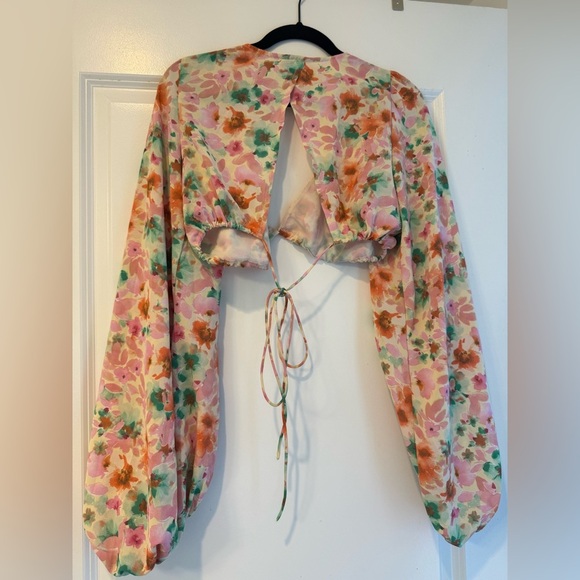 Princess Polly Floral Long Sleeve Cropped Top - Picture 4 of 4